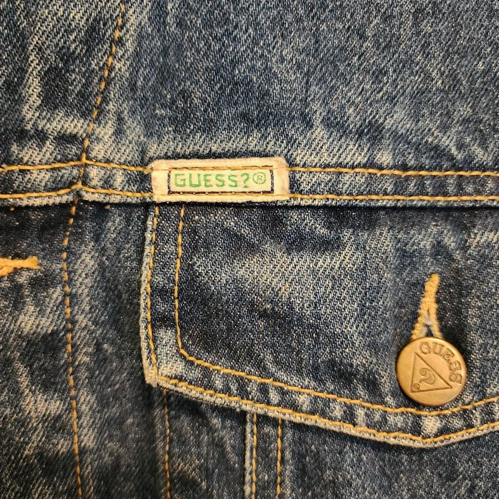 Georges Marciano Guess Denim Blue Jean‎ Jacket/Coat Vintage Size 18. Sm-med? 80s